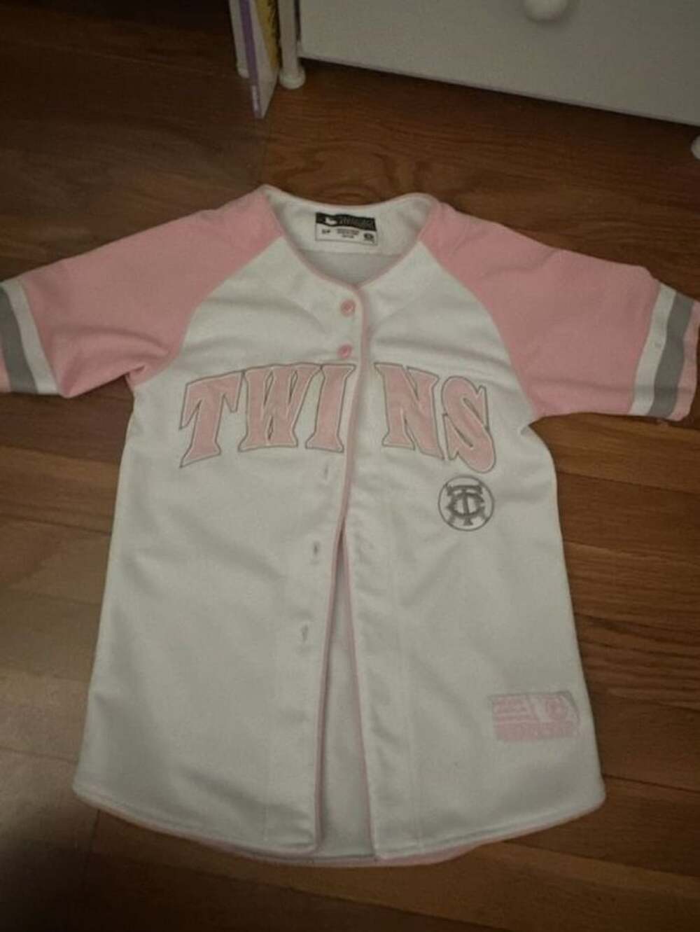 Minnesota Twins Pink and White Button-Up Baseball Jersey Youth